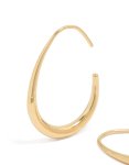 Waterproof Gold Plated Stainless Steel Egg Hoop Earrings 30 Mm