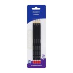Marlin Graphite Pencils 2B End Dipped Pencil Black Barrel 4'S Pack Of 12