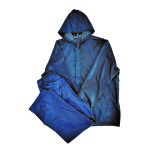 Navy Two Piece Rubberised Rain Suit - L