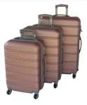 Smte Pink 3-PIECE Luggage Set-lightweight Hard-shell With Spinner Wheels With Keychain