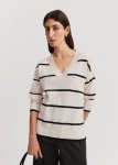 Organically Grown Cotton Linen Blend Stripe Knit