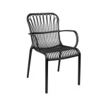 Lola Polypropylene Terrace Chair Black Taupe White - White