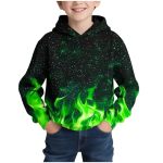 Boys Hoodies Cool 3D Graphic Print Pullover With Pocket Kids Fashion Warm Winter Hooded Sweatshirts