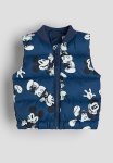 Patterned Puffer Gilet - Dark Blue