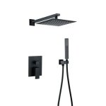 Finish BTB049 - Blackened Brass Square Consealed Shower Set With Hose
