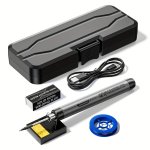 USB Rechargeable Soldering Iron Kit - MINI Portable Welding Tool With Lithium Battery 500MAH Adjustable Temperature Plastic Perf