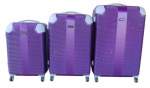 Smte 3 Piece Hard Outer Shell Luggage Set Purple With Keychain