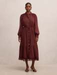 Harriet Petite Lace Midi Dress - 16 Tawny Port