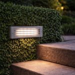 Matt Grey Slatted LED Outdoor Step Light