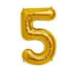 Helium air Foil Gold Number 5 Balloon 106CM Tbd