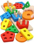 Montessori Toys For 1 To 3-YEAR-OLD Boys Girls Toddlers Wooden Sorting & Stacking Toys For Toddlers And Kids Preschool Education