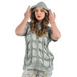 Hooded 2 Texture Hole Top - Jade Free