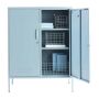 Steel Swing Door Sideboard Midi Storage Cabinet Cupboard Locker - Ocean Blue