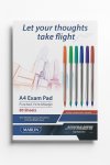 Marlin A4 Exam Pad 80 Sheets Punched Feint & Margin