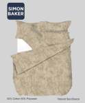 Simon Baker Printed Poly cotton Duvet Cover Set - Sea Breeze Natural Various Sizes - Natural Double Std 200CM X 200CM + 2PILLO