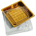 Gold Plastic Tray Small 14 X 4.5CM Pack Of 10