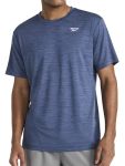 Reebok Men's Showdown Short Sleeve Crewneck T-Shirt Standard Fit Lightweight Stretch Poly Space-dyed Cool Touch Jersey Washed In