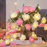 1PC LED Rose Flower String Lights 10 Leds 199.95CM Rose Lamp Fairy String Lights For Indoor Outdoor Diy Lights Decorations For M