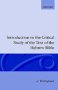 Introduction To The Critical Study Of The Hebrew Bible   Hardcover