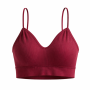One-size Seamless Sports Bra With V-neck - Burgundy