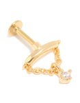 Goldair Gold Plated Surgical Steel Cubic Zirconia Classic Hoop Earrings 6 Mm