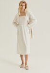 Tie-strap Smocked Dress - Cream