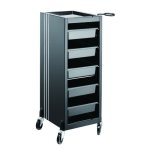 Trolley Trim With 5 Trays & 1 Top Black With Silver Trim