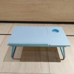 Folding Laptop Bed Desk With Cup Holder - Walnut
