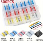 300PCS Heat Shrinkable Solder Ring Heat Shrinkable Intermediate Pipe Solder Terminal Assembly Kit