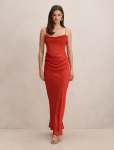 Claudia Strappy Corset Maxi Dress - 16 Red