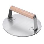 Professional Stainless Steel Smash Burger Press With Wood Handle Heavy-duty 8.5 Inch Burger Smasher 3.64 Lb - 6MM Thick Base For