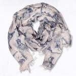 Eiffel Tower Print Raw-edge Scarf - Blush Free