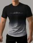 Gradient Color And Letter Print "whatever" T-Shirt With Crew Neck And Short Sleeve Casual And Trendy Tops For Men's Summer Outdoors Wear