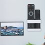 1pc Wall-Mounted Remote Control & Mobile Phone Holder - Contemporary Style Non-Perforated Adhesive Charging Bracket With Special Storage Function Durable Plastic Material