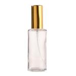 50ML Clear Glass Round Perfume Bottle With White Spray & Gold Cap 18 410