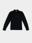 Double Knit Interlock Long Sleeve Shirt - Black - Black XXL