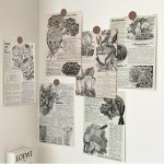 10PCS Vintage English Flower Card Postcard Indoor Bedroom Wall Decoration Diy Wall Sticker