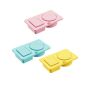 3PIECE Silicone Snack Containers With Lids 2 Compartment Reusable Sauce Box