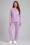 Ladies Button Down Brushed Fleece Winter Pyjama Set