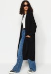 Black Maxi Basic Knitwear Cardigan