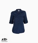L&a Ladies Fitted Button Shirt Navy