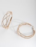 Goldair Gold Crossover Multi Hoop Earrings