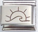 9MM Laser Italian Charm - Wave