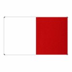Non-magnetic Combination Whiteboard 2000 1200MM - Red Felt