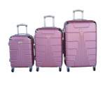 Smte 3-PIECE Travel 28-INCH Luggage Suitcase Set Stylish Pink With Keychain