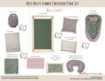 Cot Duvet Bedding Busy Bossy Flower Checkered Pink Set