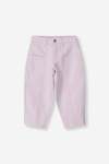 GIRLS Denim Barrel Leg Pants - 10 Pink