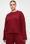 Cotton On Plus Pointelle Rib Long Sleeve Top - Deep Red
