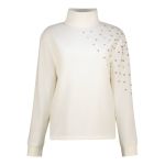 Embellished Poloneck Fleece Top