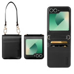 Classic Hand Strap Flip Leather Wallet Cover For Galaxy Z Flip 6